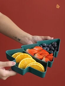 1 件節日聖誕樹水果盤 - 非常適合節日配件、生日派對用品、房間裝飾、聖誕禮物和家居裝飾