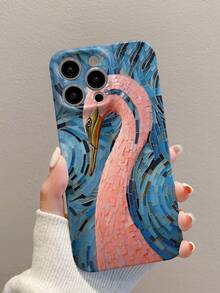 1pc Ostrich Pattern Full Body Film Phone Case Compatible With Apple Iphone 15 Series - Multicolor - View 1
