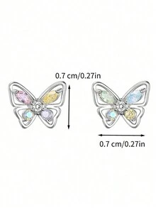 Dát Pha lê Loại bướm Hoa tai , 1 đôi Của vui tươi Màu hồng & Xanh Nhỏ bé Và Thanh tú Loại bướm , Óng ánh Phong cách , Không phổ biến Chic Hoa tai , Đối với Qủa tặng - Nhiều màu - Xem 6