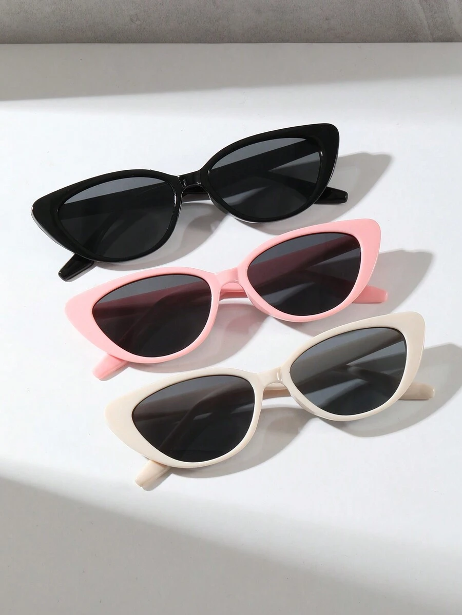 3入組女性貓眼框時尚眼鏡,適合日常佩戴