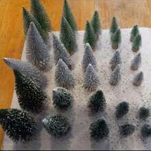 30入組小聖誕樹裝飾,瓶刷樹,人工樹掛飾,適用於聖誕節派對家居桌面裝飾(銀色,綠色,4.5-16cm) - 彩色 - 查看 5