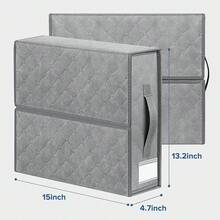 New Open Front Clothes Storage Box For Home Organization, Dustproof With Lid - Light Grey - View 2
