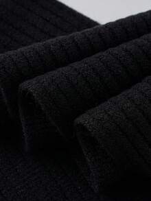 1 chiếc khăn choàng ấm áp màu trơn thiết kế tua rua cỡ trung bình dành cho trẻ em, thích hợp sử dụng hàng ngày - màu đen - Xem 2