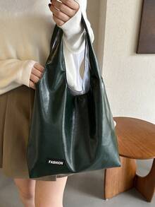 Fashionable Solid Color Shoulder Bag For Women - Green - View 3