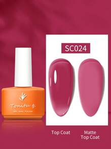 Tonitu g. 7ml紅色半永久性凝膠指甲油,法式,果凍凝膠指甲油,透明凝膠指甲藝術,紫外線/led浸泡可在沙龍美甲和指甲藝術diy時使用,適用於女性禮物,新年聖誕指甲裝扮y2k - 玫紅色 - 查看 2