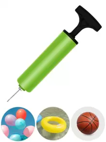 1入組綠色便攜手動泵適用於排球,足球,籃球,耐用氣球充氣機帶針 - 綠色 - 查看 2