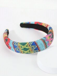 1入復古波西米亞風格寬邊海綿頭帶,非常適合沙灘、派對、跳舞、舞會裝扮
