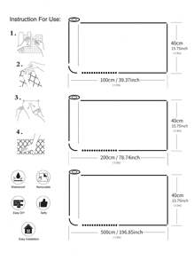 1 pieza cocina adorno impermeable a prueba de aceite autoadhesivo Papel de pared cáscara con Palo rollo Pegatinas de pared casa adorno Pegatinas de pared sala de estar - Blanco - Ver 11