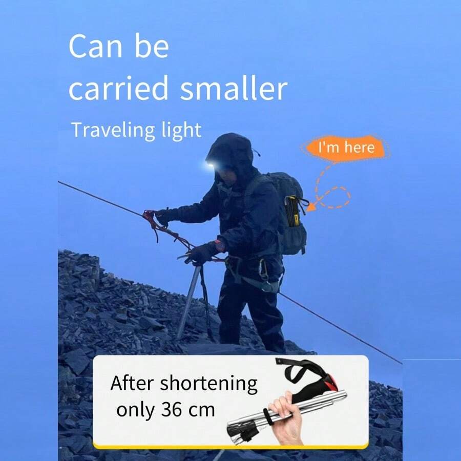 專業戶外登山健行折疊登山杖,輕盈可伸縮,鋁合金材質,攜帶方便