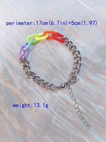 1入組彩虹彩色時尚鈦鋼手環,合適的適合女士,男士,情侶,男孩和女孩適用於日常穿著不附帶衰退