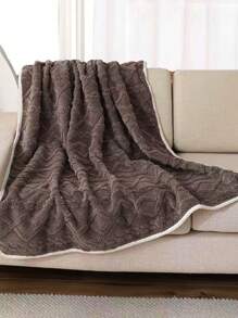 1件巧克力棕色加厚寵物毛毯,短絨絨面料適用於各種大小的貓狗冬季使用 - 巧克力棕 - 查看 1