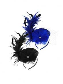 夸張的羽毛舞臺表演婚紗頭紗攝影照片化裝節日裝飾