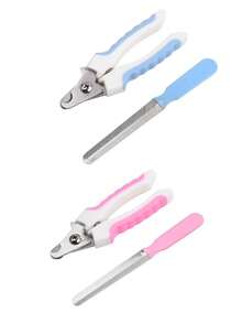 Universal Straight Handle Stainless Steel Nail Clipper Set For Cats And Dogs - Multicolor - View 8