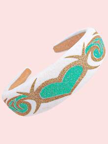 1入時尚簡約款式頭髮箍,國民風格時尚小丑經典頭髮箍,diy製作閃亮頭髮箍適用於日常穿著和派對裝飾