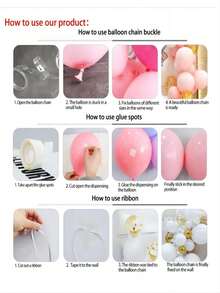 107 cái/bộ Màu hồng Sinh nhật Lễ cưới Bộ Bong Bóng Vòng Hoa Party - Hồng - Xem 5