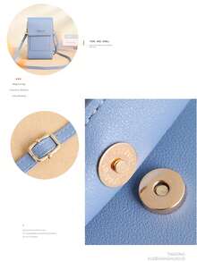 Bolso Marrón Vertical Con Cremallera Y Pantalla Táctil Para El Teléfono - Marrón - Ver 9