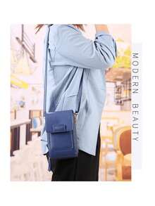 Bolso Marrón Vertical Con Cremallera Y Pantalla Táctil Para El Teléfono - Marrón - Ver 8