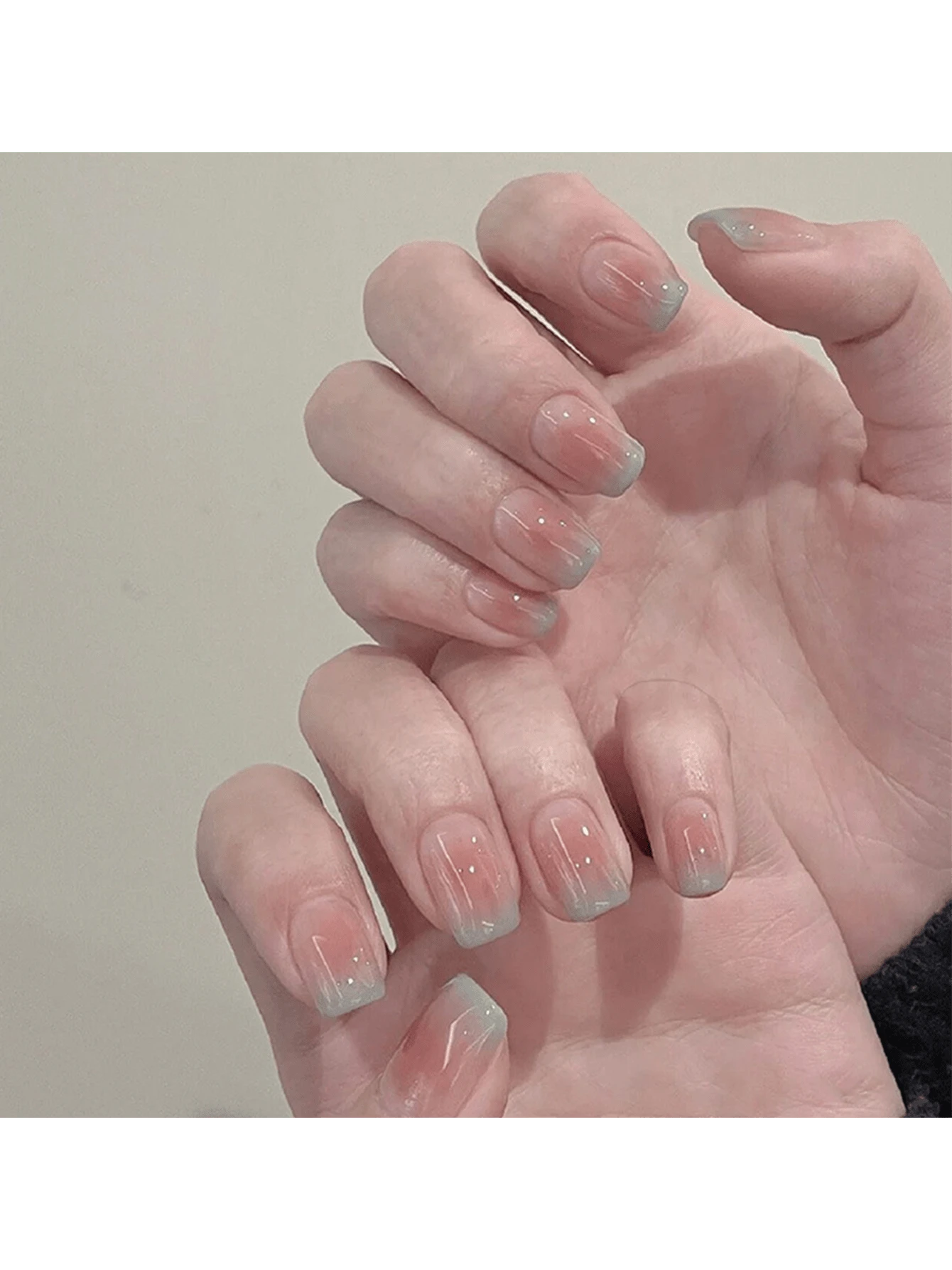 24pcs Wearable Oxygen Mint Atmosphere Nail Sticker Blush Manicure Gradient - Pink - View 1