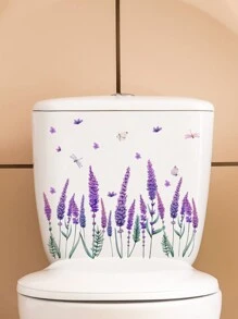 1 Miếng Hoa oải hương In Phòng vệ sinh Che phủ Hình dán Đối với Phòng tắm , Nhà  Trang trí Giấy dán tường - Nhiều màu - Xem 2