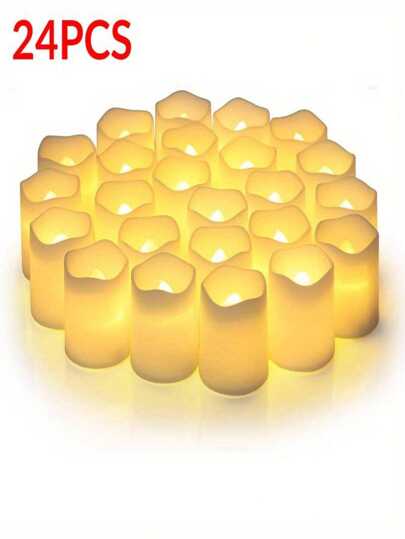 24 Velas Leds 4cm con Pila Incluidad Decoracion Dia de Muerto Halloween Navidad 14 Febrero San Valentin