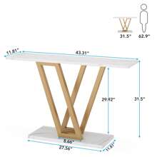 Tribesigns Console Table, Modern Hallway Table For Entryway, 43 Inch Entryway Tables Narrow Sofa Table For Living Room, Stable Metal Frame & Easy Assemble - trắng - Xem 6