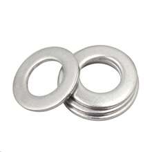 50入組304不鏽鋼扁環墊圈型號M2 M3 M4 M5 M6 M8不鏽鋼扁墊圈，適用於挡泥板螺丝、螺栓、五金和鎖定 - 銀色 - 查看 2
