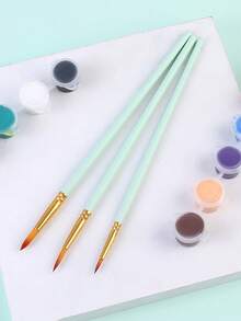 3 件裝油畫水彩丙烯畫筆,藝術家畫筆繪畫工藝品用品,粉紅色