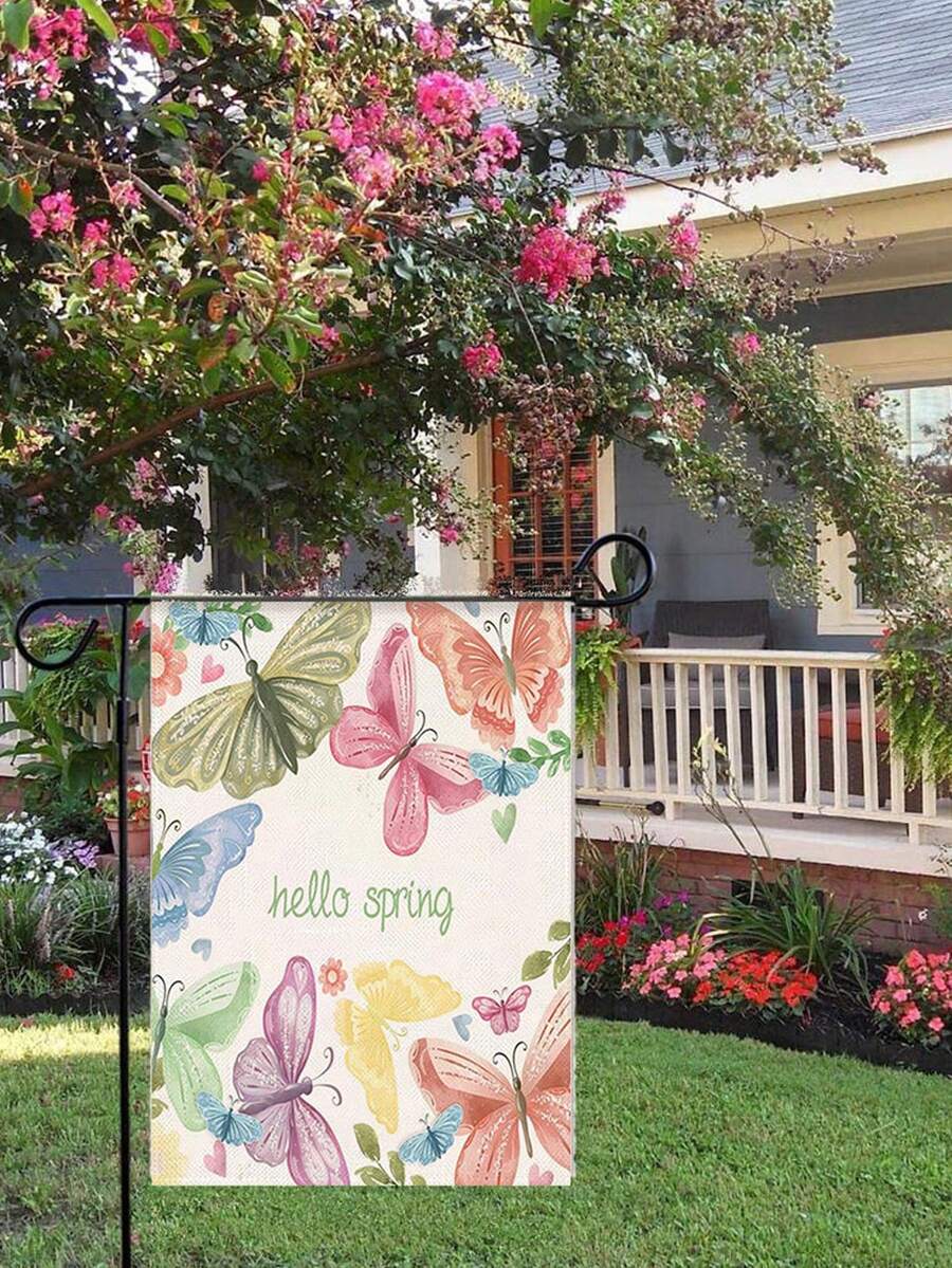 1 件花園庭院旗幟,節日配件生日派對用品房間裝飾適合戶外、花園、庭院裝飾