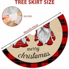 聖誕裝飾用品,一次性聖誕樹裙,創意精美印花,聖誕樹底部裝飾,35.4 英寸*35.4 英寸 - 彩色 - 查看 2