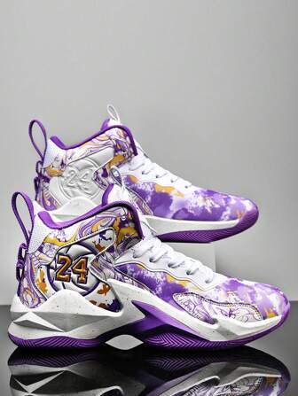 男士高幫籃球鞋,透氣網眼運動鞋,學生跑步鞋