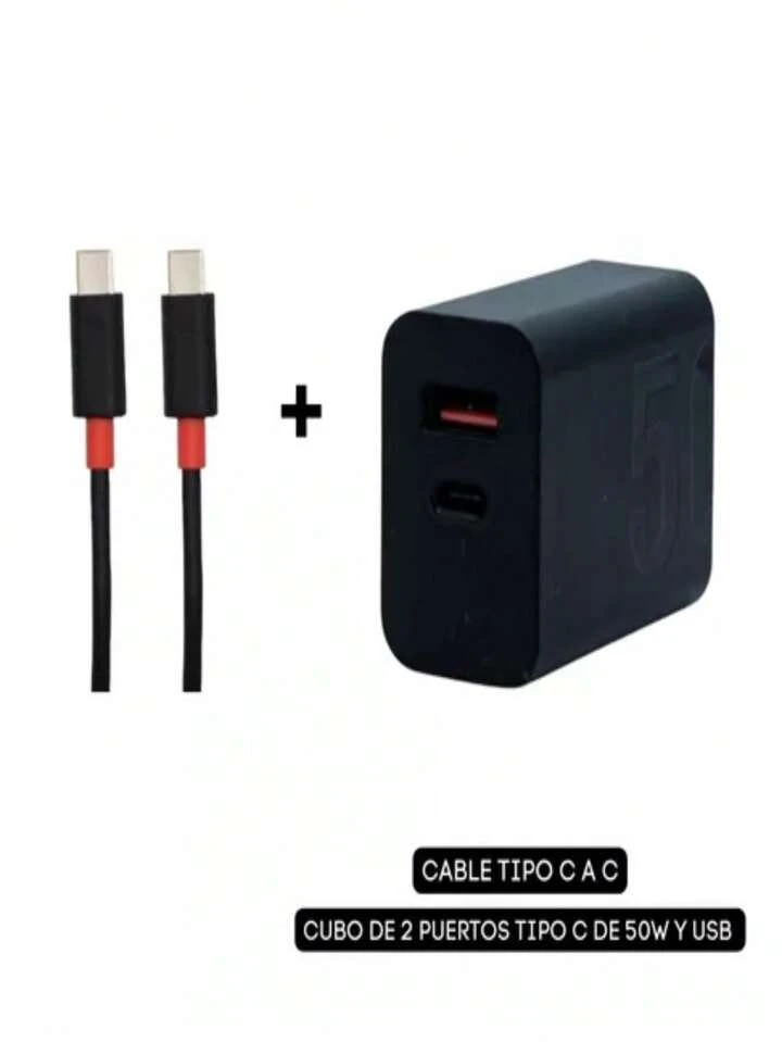P Cube Wall Charger + Dual Usb-A And Usb C Cable 50w | SHEIN USA
