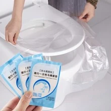 10/30/50 Pack Disposable Plastic Toilet Seat Cover Waterproof and Non Slip Individually Wrapped, for Travel, Toilet Seat Protectors for Toddler Potty Training, Pregnant Mom, Adult - Clear - View 2