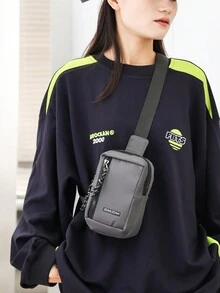 1個時尚灰色女胸包,包,手機包,防水,結合風格和美感