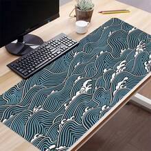 Devineresse Large Mouse Pad, Wave Gaming Mouse Pad, Desk Pad Computer Desk Mat Keyboard with Non Slip Base for Home Office,Extended Large Size - Baby Blue - View 4