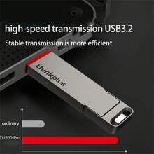 Thinkplus 1 件 Usb 隨身碟 128gb 256gb 512gb 1tb 2tb,usb 3.2 記憶棒筆式驅動器 Usb 棒鑰匙防水適用於 Pc 平板電腦筆記型電腦 Tu200 Pro,鋅合金 - 灰色 - 查看 6