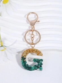 派对 1 件女士孔雀石水晶树脂滴胶英文字母吊坠适用于包包配饰、钥匙扣、礼物汽车配饰包包饰品学院风可爱哥特 Y2k - 綠色 - 查看 24