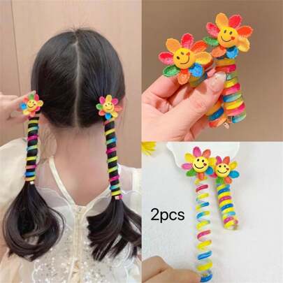 Wire Telephone Line Hair Ties, High Elasticity Durable Ponytail Hair Bands, Simple No Hair Damage Hairpieces For Girls
