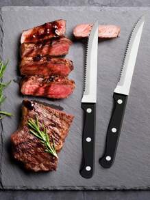 36pcs/Set Stainless Steel Cutlery Set For 6 People, Including 6 Dinner Knife, 6 Steak Knife, 6 Dinner Forks, 6 Dinner Spoons, 6 Dessert Forks, And 6 Teaspoons, Suitable For Western Style Meal In Hotel Or Restaurant - Gold - View 4