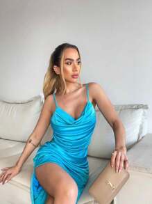 Women Dresses - 藍色 - 查看 2