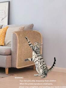 1pc Contrast Binding Cat Scratcher cho mèo để chơi - Cà phê nâu - Xem 5