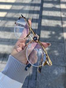 1pc 复古圆形眼镜框女韩版金属眼镜架男士文艺青年眼镜架