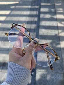 1pc 复古圆形眼镜框女韩版金属眼镜架男士文艺青年眼镜架