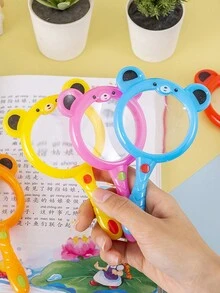 4pcs Cartoon Magnifying Glass, Portable Magnifier For Kindergarten Students To Explore Science And Observe Animals And Plants - Multicolor - View 4