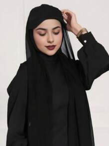 1件装休闲棒球帽遮阳帽雪纺头巾帽发巾睡眠帽 - 黑色 - 查看 1