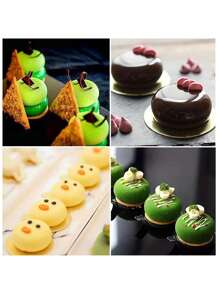 1pc/3pcs/5pcs 28-Hole Flat Round Silicone Cake/Dessert/Jelly/Chocolate Mold, Brick Red, DIY Baking Tool