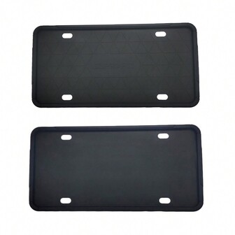 2pcs Silicone Car License Plate Frame, Thick Anti-Scratch, Dust-Proof, Waterproof, Shock-Proof License Plate Protector