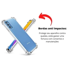 Capa Capinha Anti Impacto + Película de Cerâmica 9D Compatível Com Galaxy M52 - Transparente - Visão 5
