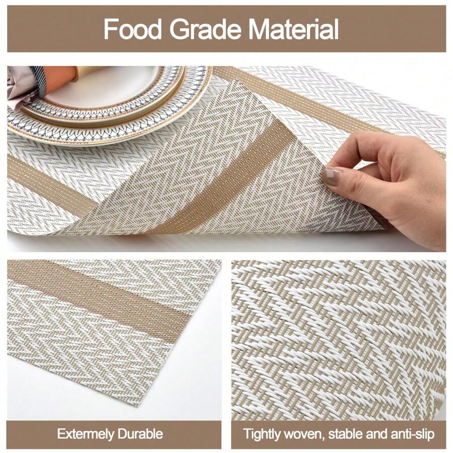 4/6 PCS 11.8 * 17.7 Inch PVC Placemats Set Of 4 Table Mat, Rectangle
