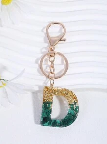派对 1 件女士孔雀石水晶树脂滴胶英文字母吊坠适用于包包配饰、钥匙扣、礼物汽车配饰包包饰品学院风可爱哥特 Y2k - 綠色 - 查看 16