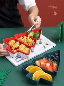 1入塑膠聖誕樹小吃托盤,多功能聖誕節食品托盤,可容納小吃、堅果、糖果、乾果、蔬果等。 - 紅色 - 查看 7